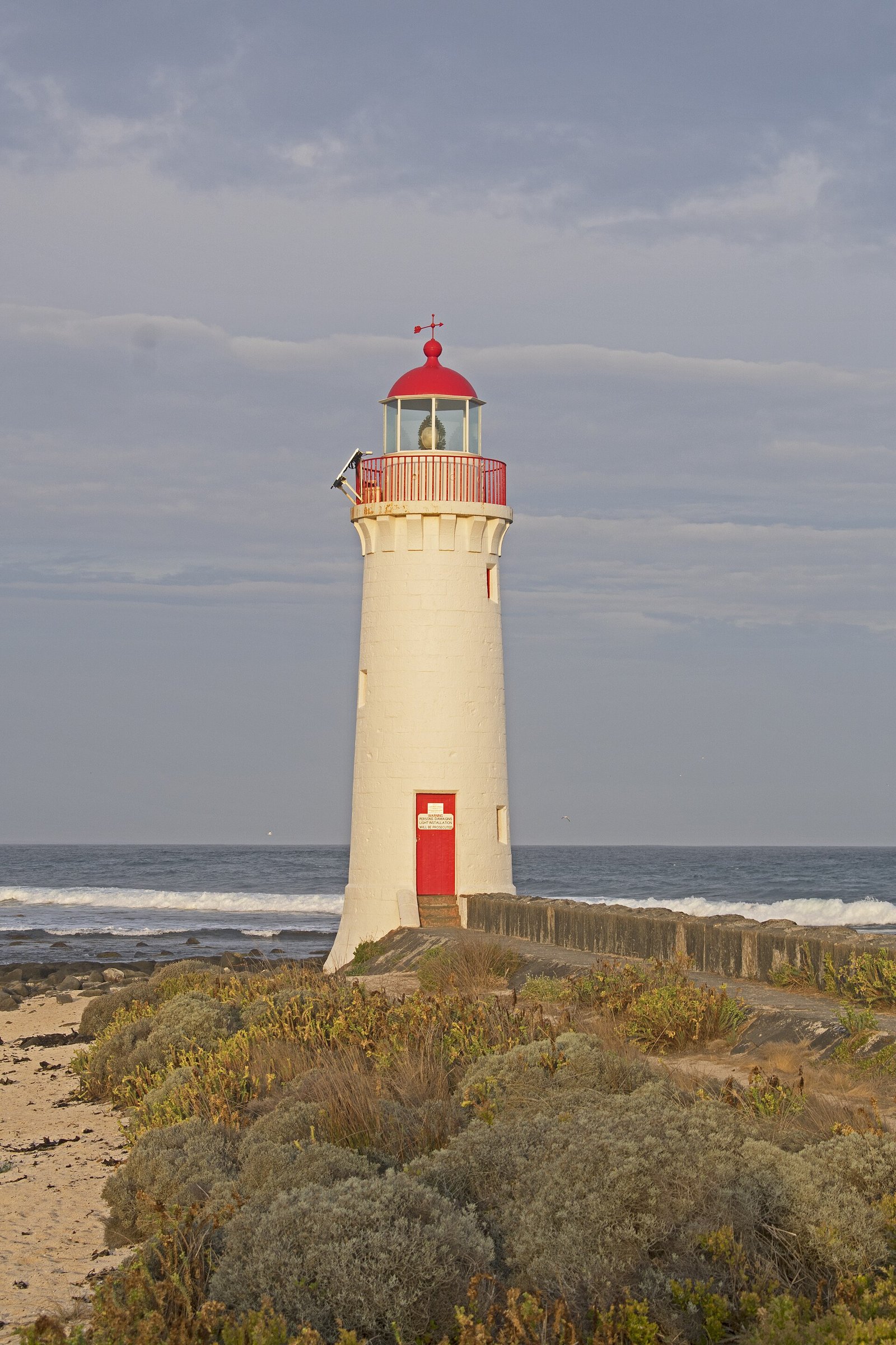 Griffiths Island lighthouse at Port Fairy, seen from the west