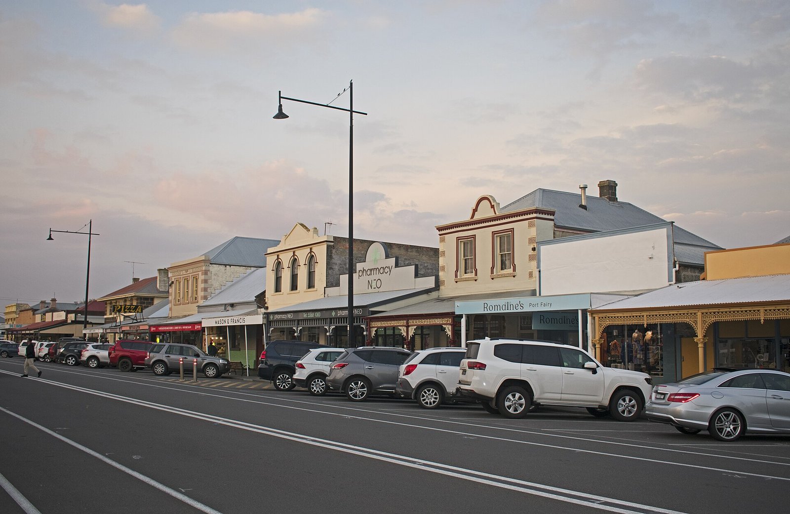 Historic shopfronts along Sackville Street, Port Fairy